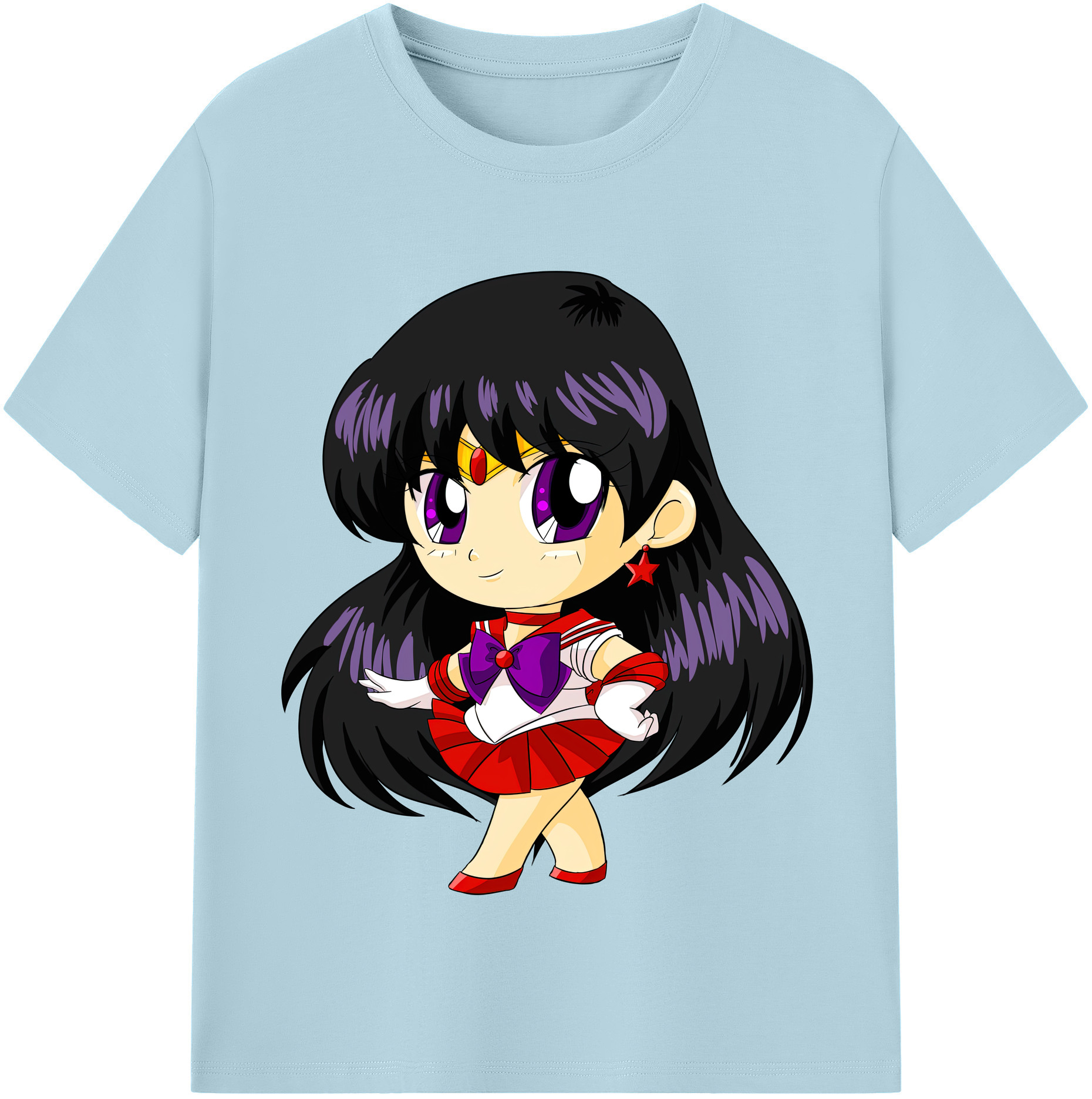 （画像用） 美少女戦士セーラームーン 火野レイ ひの レイ Sailor Moon Hino Rei （セーラーマーズ,Sailor Mars） 綿100％半袖Tシャツ（フロントプリント）